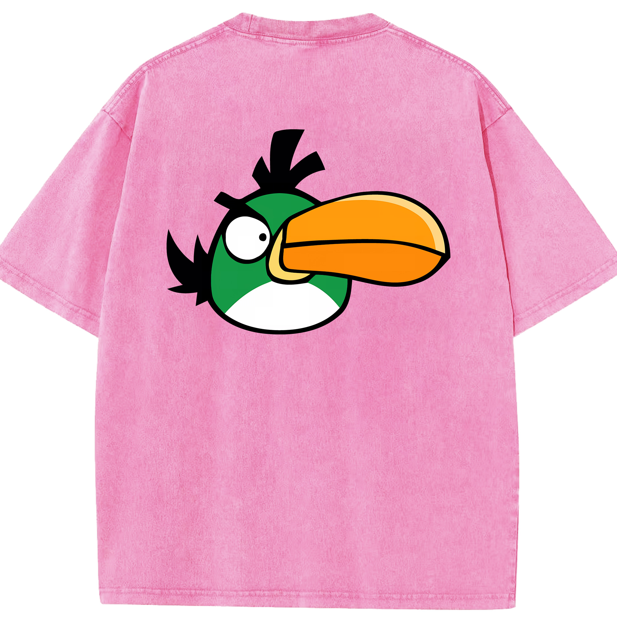 （画像用） Angry Birds アングリーバード 綿100% ヴィンテージ風 半袖Tシャツ（背面プリント）